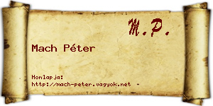 Mach Péter névjegykártya