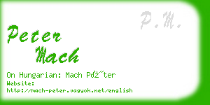 peter mach business card